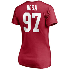 Nick Bosa San Francisco 49ers Women's Player Icon Name & Number V-Neck T-Shirt Scarlet | Fanatics