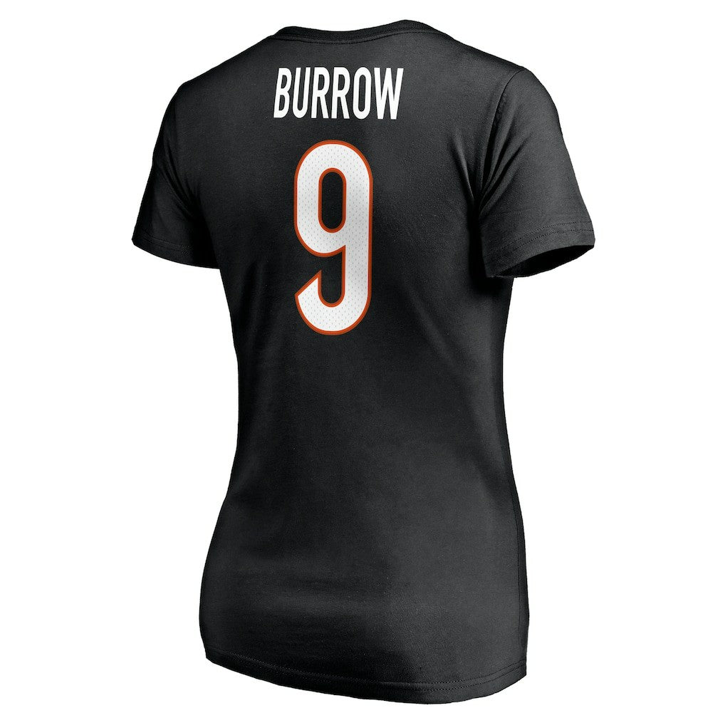 Joe Burrow Cincinnati Bengals Women's Player Icon Name & Number V-Neck T-Shirt Black | Fanatics
