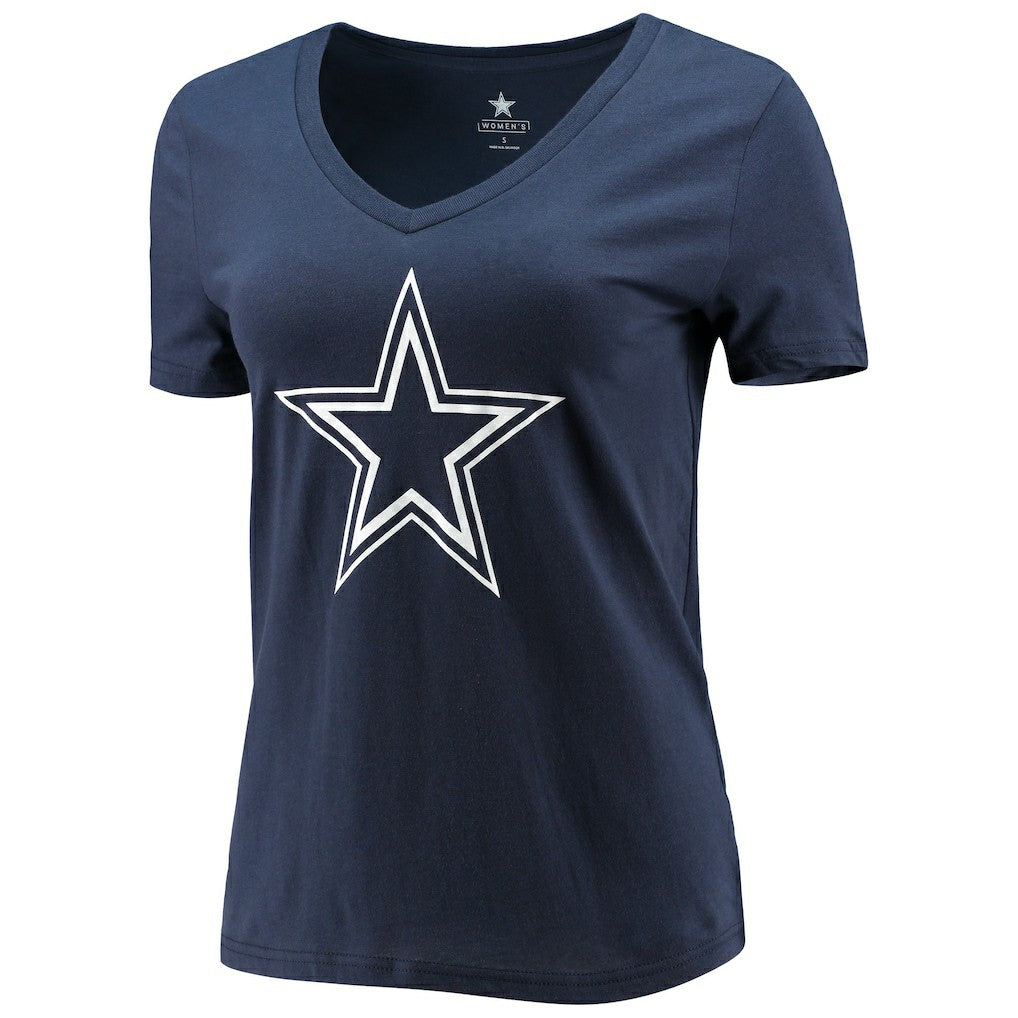 CeeDee Lamb Dallas Cowboys Women's Player Icon Name & Number V-Neck T-Shirt Navy | Fanatics
