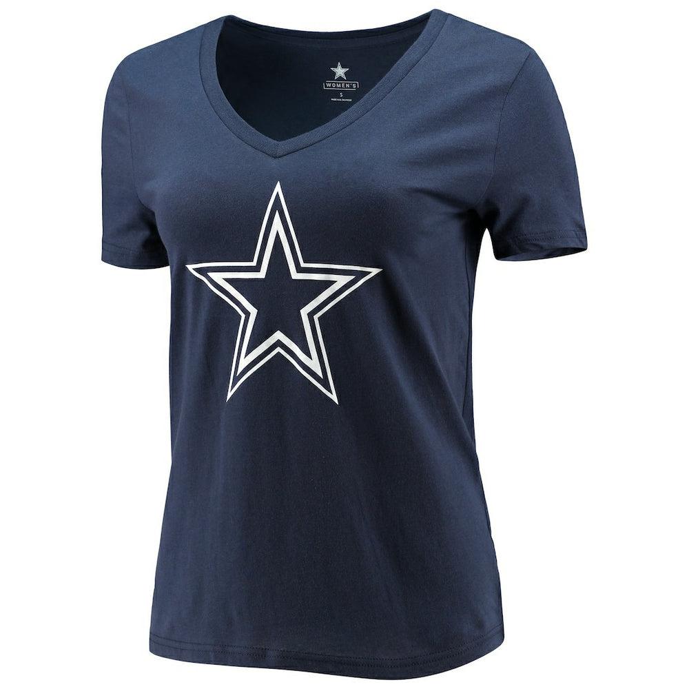 CeeDee Lamb Dallas Cowboys Women's Player Icon Name & Number V-Neck T-Shirt Navy | Fanatics