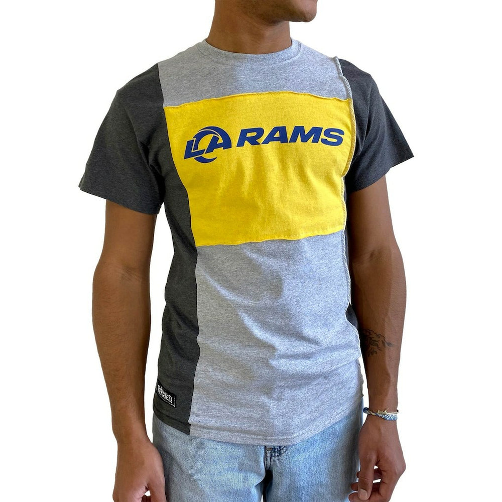 Los Angeles Rams Refried Apparel Sustainable Split T-Shirt Heather Gray | NFL