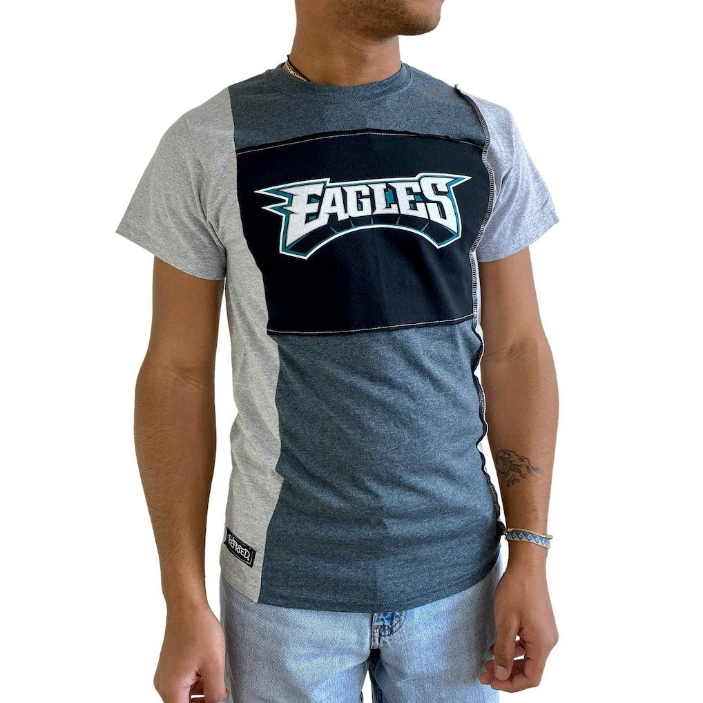 Philadelphia Eagles Refried Apparel Sustainable Split T-Shirt Heather Charcoal | NFL