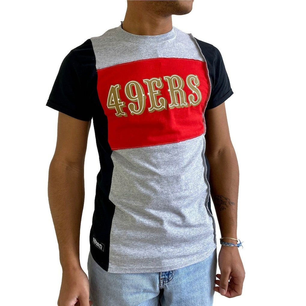 San Francisco 49ers Refried Apparel Sustainable Split T-Shirt Heather Gray | NFL