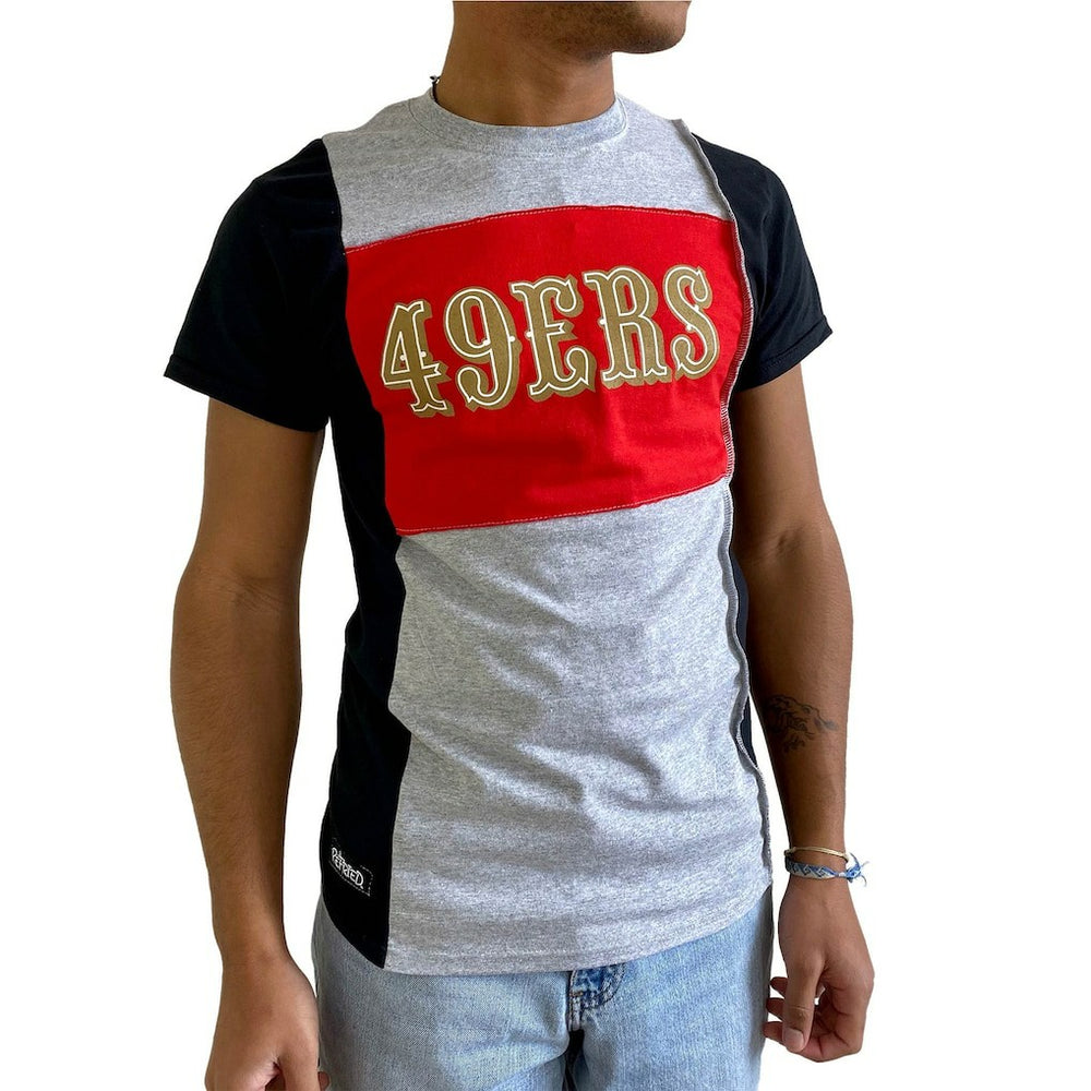 San Francisco 49ers Refried Apparel Sustainable Split T-Shirt Heather Gray | NFL