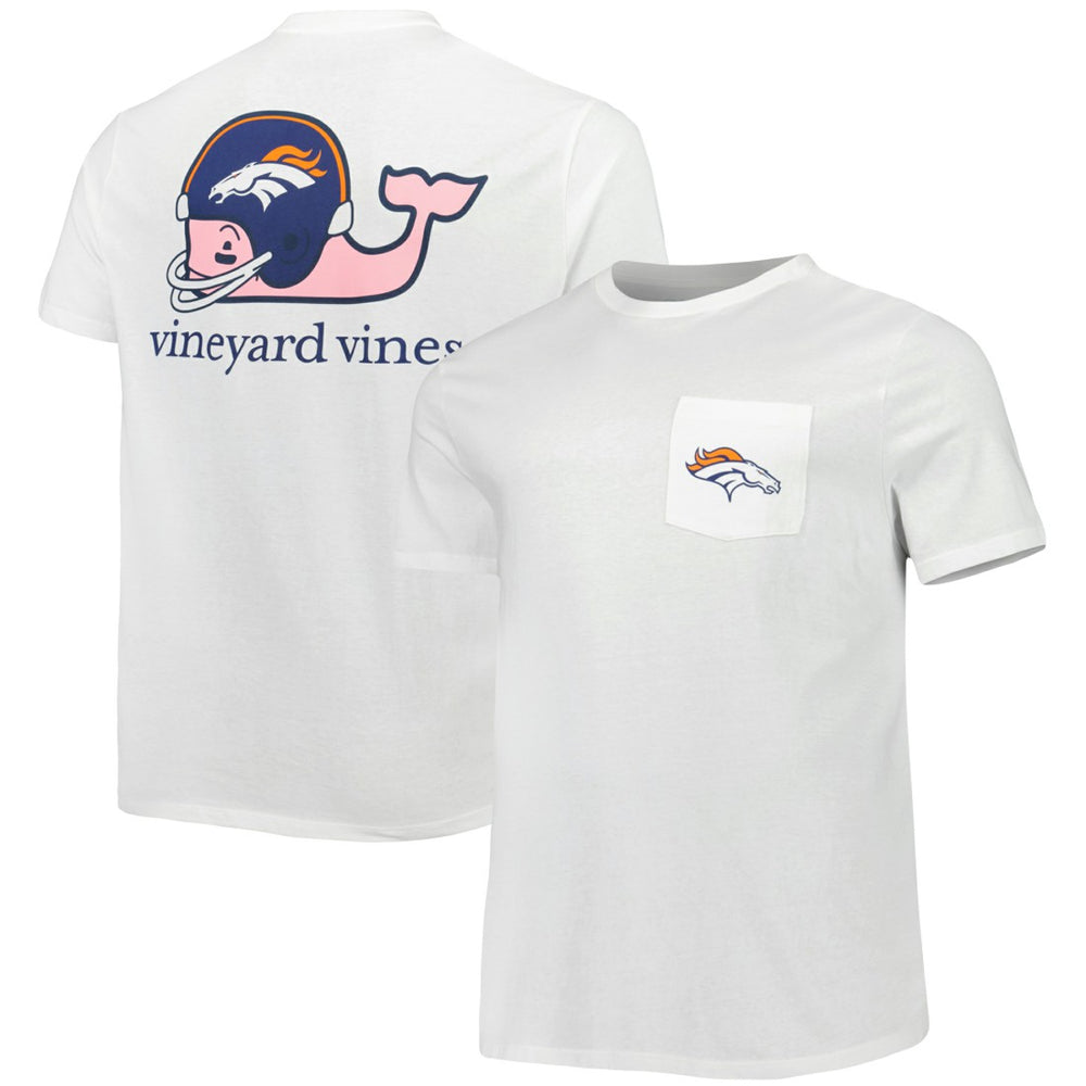 Denver Broncos Vineyard Vines Big & Tall Helmet T-Shirt White | NFL