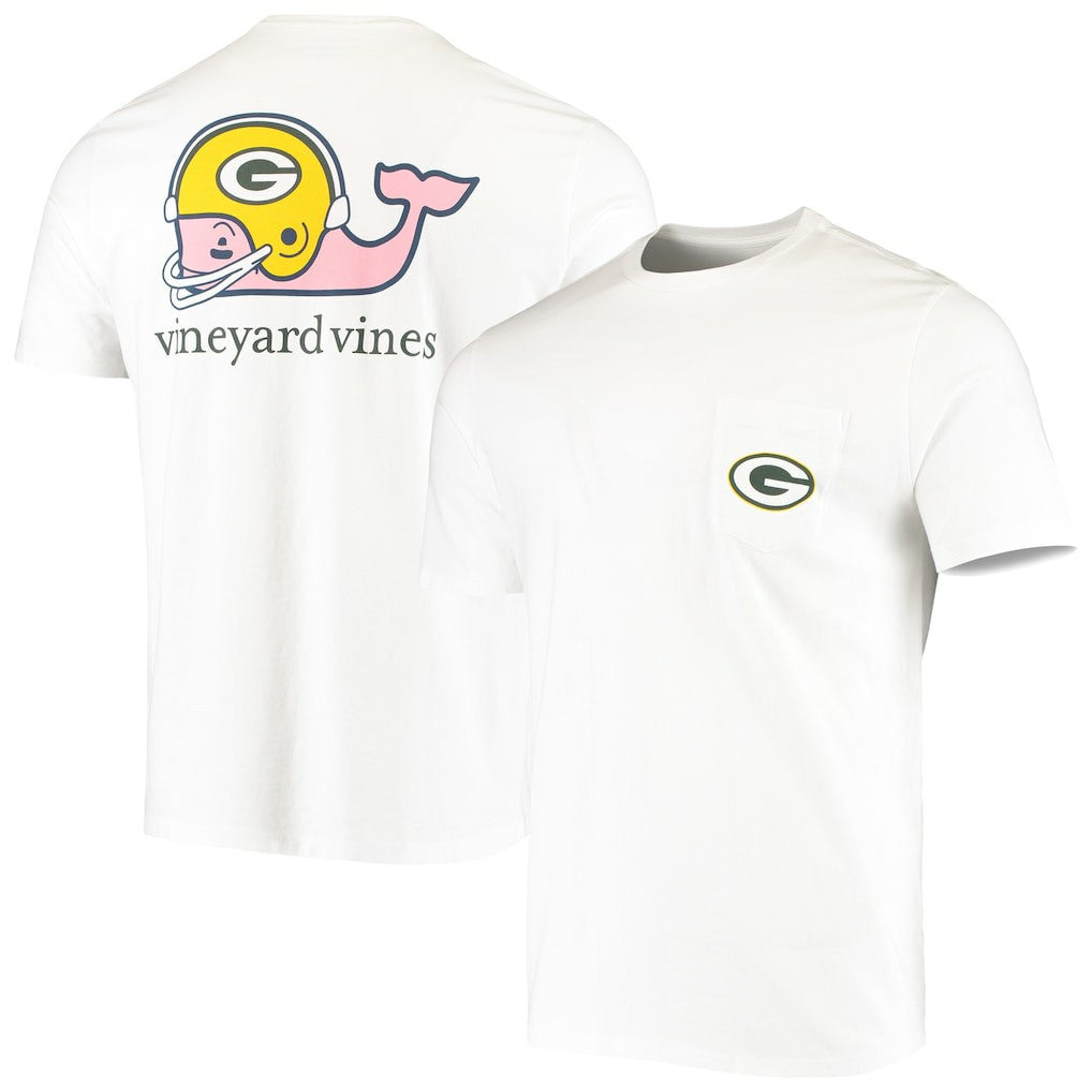 Green Bay Packers Vineyard Vines Big & Tall Helmet T-Shirt White | NFL