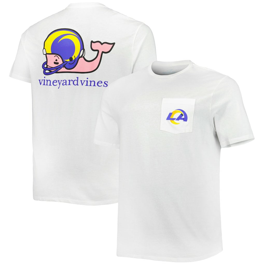 Los Angeles Rams Vineyard Vines Big & Tall Helmet T-Shirt White | NFL
