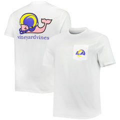 Los Angeles Rams Vineyard Vines Big & Tall Helmet T-Shirt White | NFL