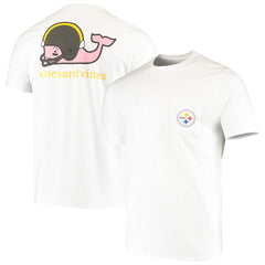Pittsburgh Steelers Vineyard Vines Big & Tall Helmet T-Shirt White | NFL