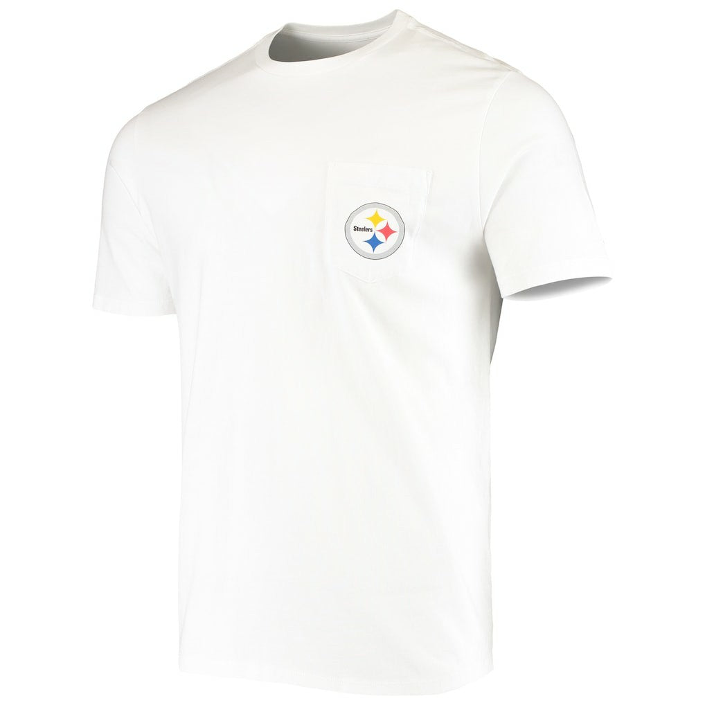 Pittsburgh Steelers Vineyard Vines Big & Tall Helmet T-Shirt White | NFL