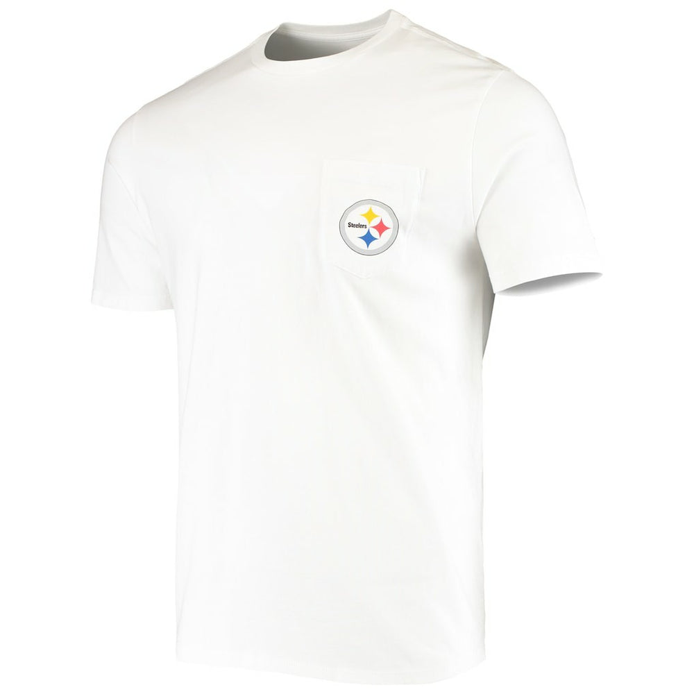 Pittsburgh Steelers Vineyard Vines Big & Tall Helmet T-Shirt White | NFL