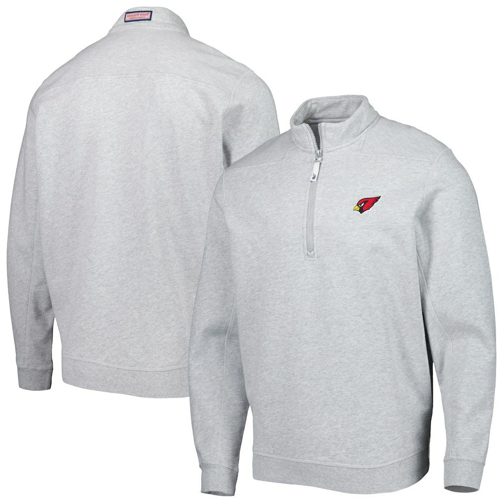 Arizona Cardinals Vineyard Vines Shep Shirt Quarter-Zip Sweatshirt Heather Gray | NFL