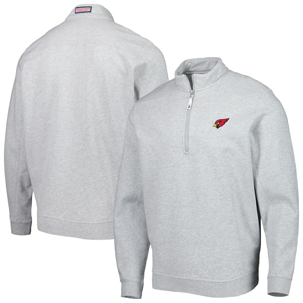 Arizona Cardinals Vineyard Vines Shep Shirt Quarter-Zip Sweatshirt Heather Gray | NFL