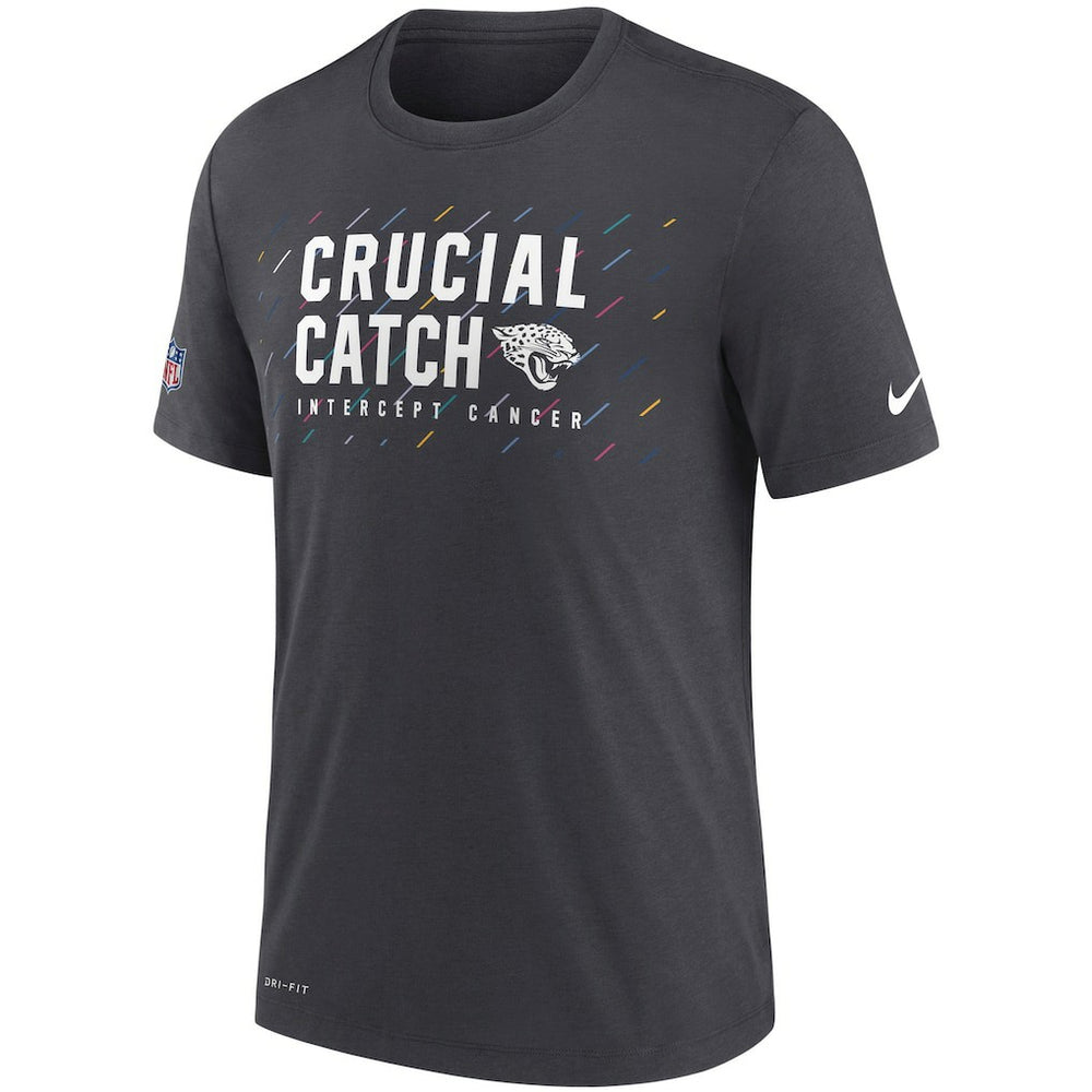 Jacksonville Jaguars NFL Crucial Catch Performance T-Shirt Charcoal | Nike for Sale