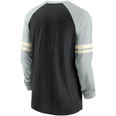 Las Vegas Raiders Throwback Raglan Long Sleeve T-Shirt Black/Silver | Nike for Sale