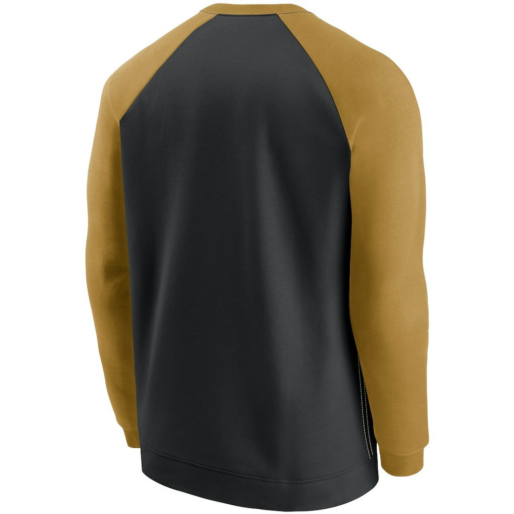 New Orleans Saints Historic Raglan Performance Pullover Sweater Black/Gold | Nike for Sale