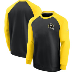 Pittsburgh Steelers Historic Raglan Crew Performance Sweater Black/Gold | Nike for Sale