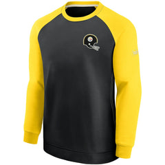 Pittsburgh Steelers Historic Raglan Crew Performance Sweater Black/Gold | Nike for Sale