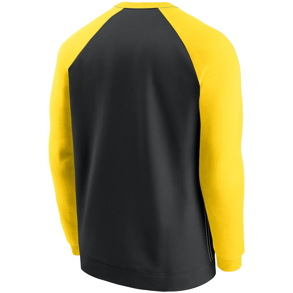 Pittsburgh Steelers Historic Raglan Crew Performance Sweater Black/Gold | Nike for Sale