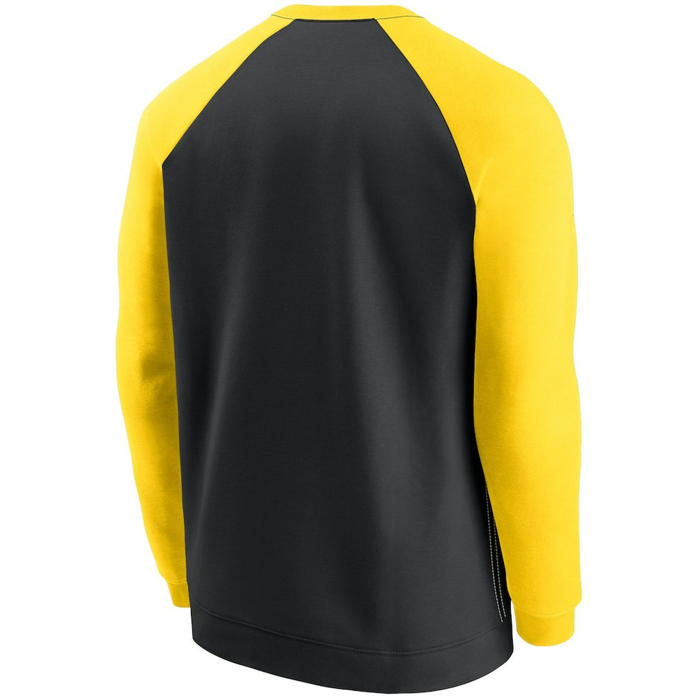 Pittsburgh Steelers Historic Raglan Crew Performance Sweater Black/Gold | Nike for Sale