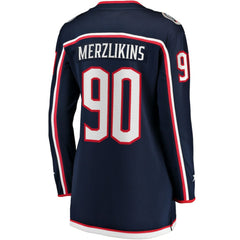 Elvis Merzlikins Columbus Blue Jackets Fanatics Women's Home Breakaway Jersey - Navy - NHL