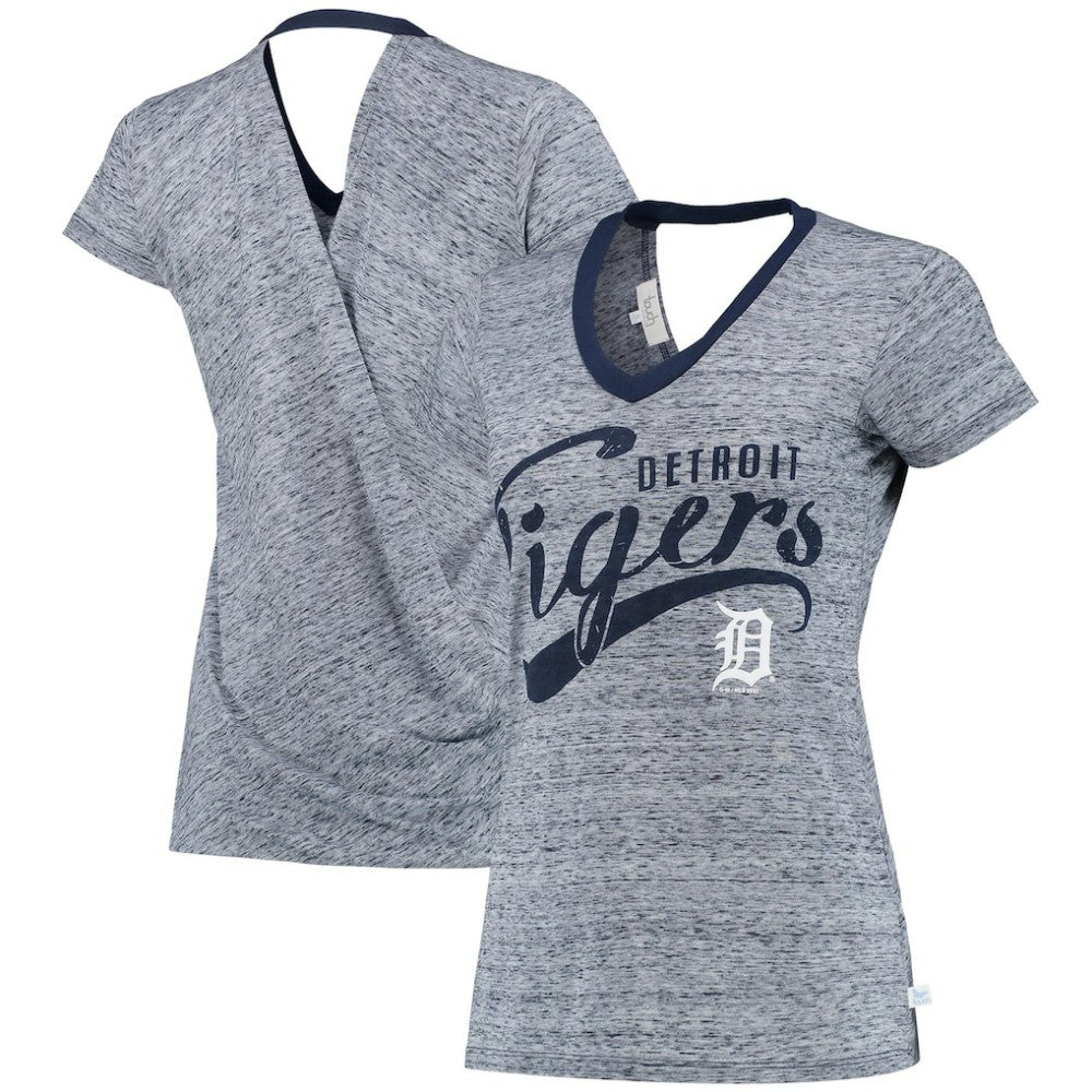 Detroit Tigers Touch Women's Hail Mary V-Neck Back Wrap T-Shirt - MLB