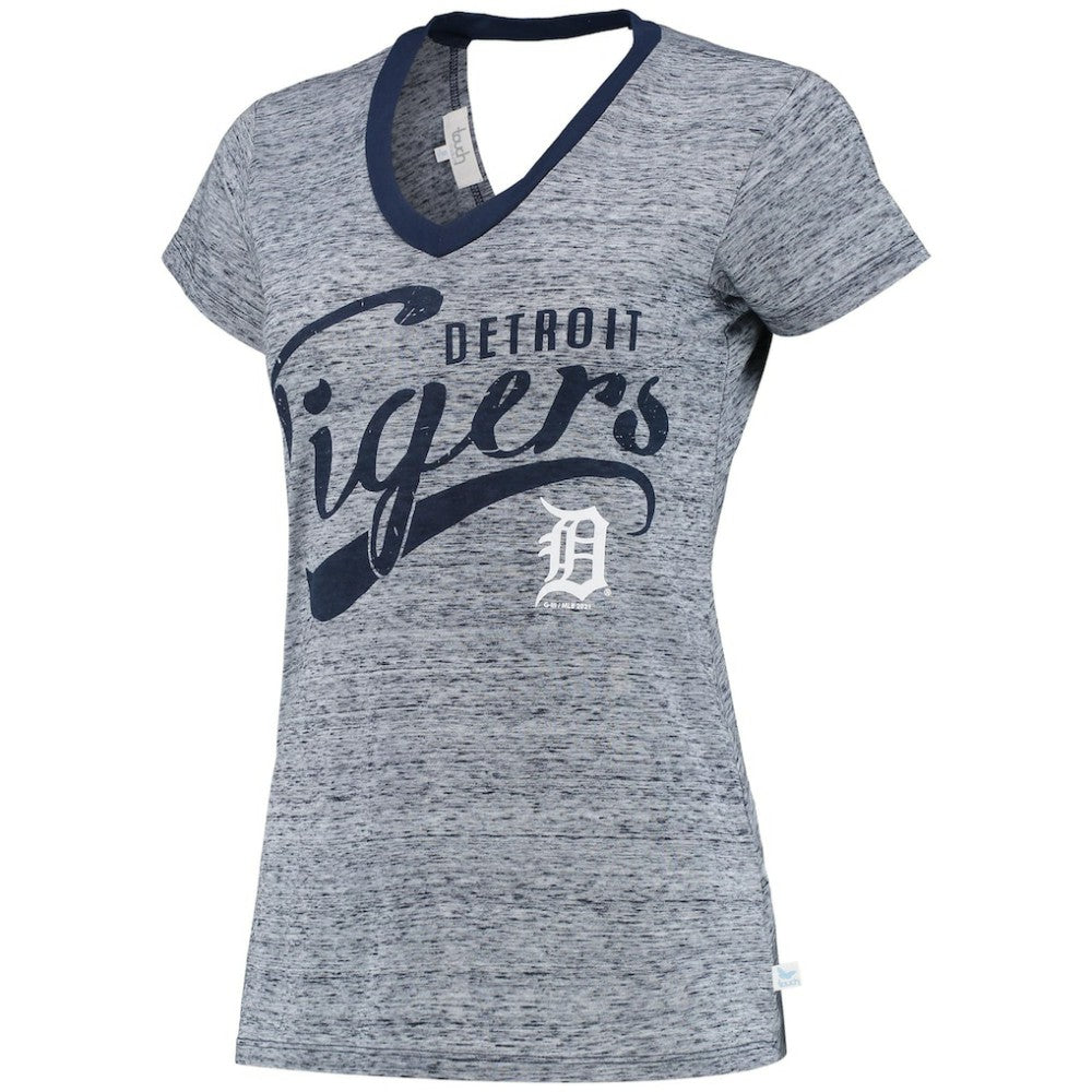 Detroit Tigers Touch Women's Hail Mary V-Neck Back Wrap T-Shirt - MLB