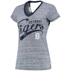 Detroit Tigers Touch Women's Hail Mary V-Neck Back Wrap T-Shirt - MLB