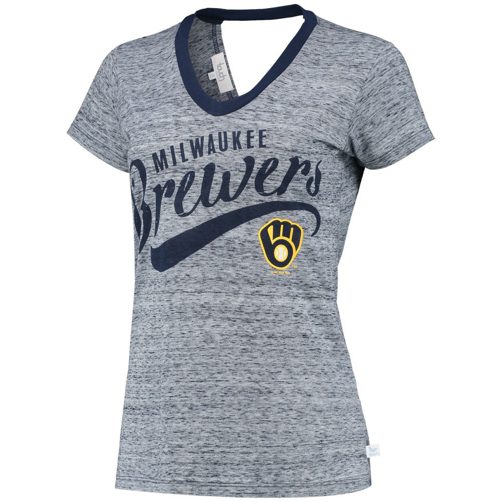 Milwaukee Brewers Touch Women's Hail Mary V-Neck Back Wrap T-Shirt - MLB