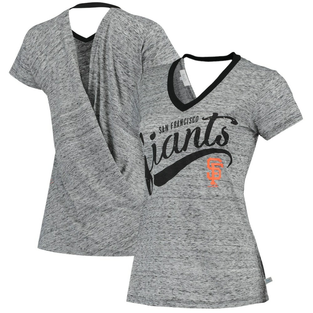 San Francisco Giants Touch Women's Hail Mary V-Neck Back Wrap T-Shirt - MLB