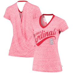 St. Louis Cardinals Touch Women's Hail Mary V-Neck Back Wrap T-Shirt - MLB