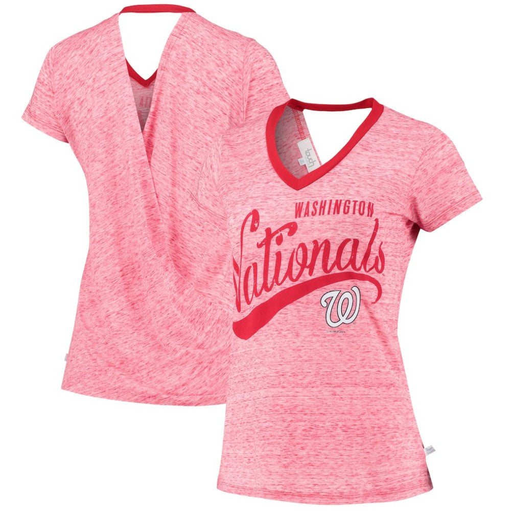 Washington Nationals Touch Women's Hail Mary V-Neck Back Wrap T-Shirt - MLB