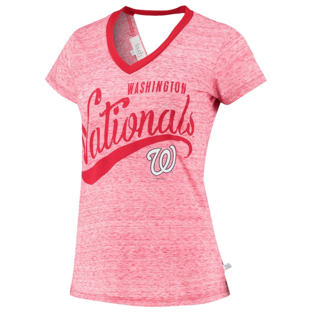 Washington Nationals Touch Women's Hail Mary V-Neck Back Wrap T-Shirt - MLB