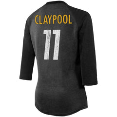 Chase Claypool Pittsburgh Steelers Women's Team Player Name & Number Tri-Blend Raglan 3/4-Sleeve T-Shirt Black | Fanatics