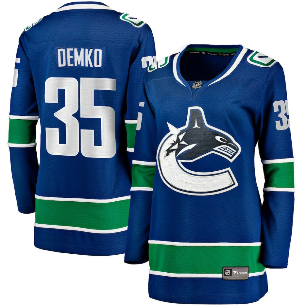 Thatcher Demko Vancouver Canucks Fanatics Women's Home Breakaway Jersey - Blue - NHL