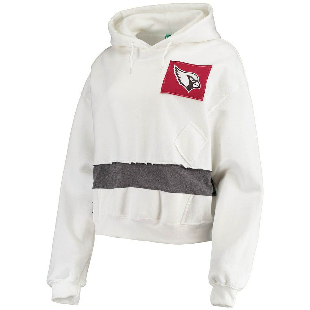 Arizona Cardinals Refried Apparel Women's Sustainable Crop Dolman Pullover Hoodie White | NFL