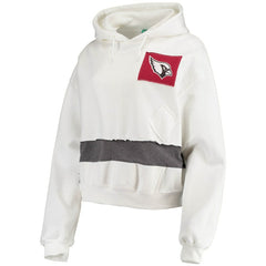 Arizona Cardinals Refried Apparel Women's Sustainable Crop Dolman Pullover Hoodie White | NFL