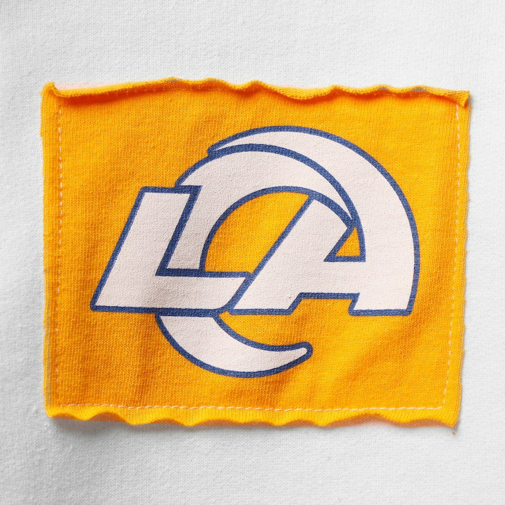Los Angeles Rams Refried Apparel Women's Sustainable Crop Dolman Pullover Hoodie White | NFL