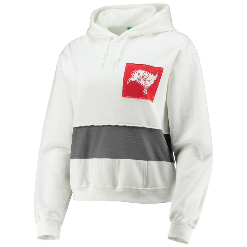 Tampa Bay Buccaneers Refried Apparel Women's Sustainable Crop Dolman Pullover Hoodie White | NFL