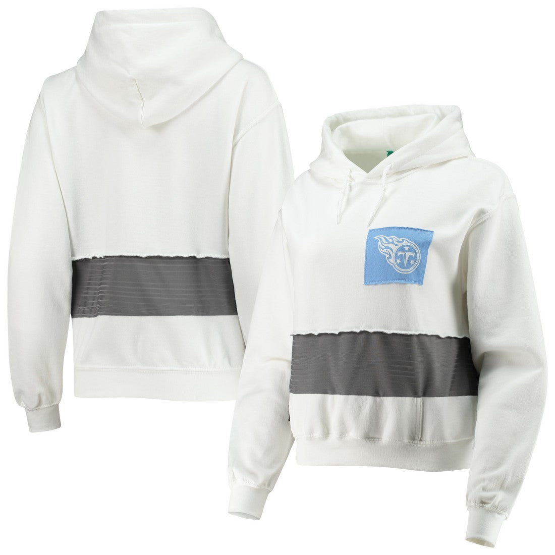 Tennessee Titans Refried Apparel Women's Sustainable Crop Dolman Pullover Hoodie White | NFL