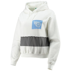 Tennessee Titans Refried Apparel Women's Sustainable Crop Dolman Pullover Hoodie White | NFL
