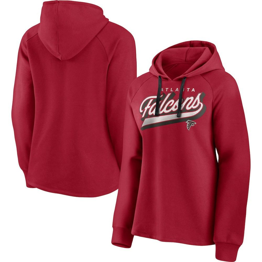 Atlanta Falcons Women's First Contact Raglan Pullover Hoodie Red | Fanatics