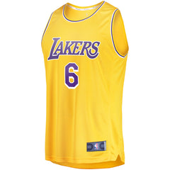 LeBron James Los Angeles Lakers #6 Fast Break Replica Player Jersey Gold Icon Edition - NBA