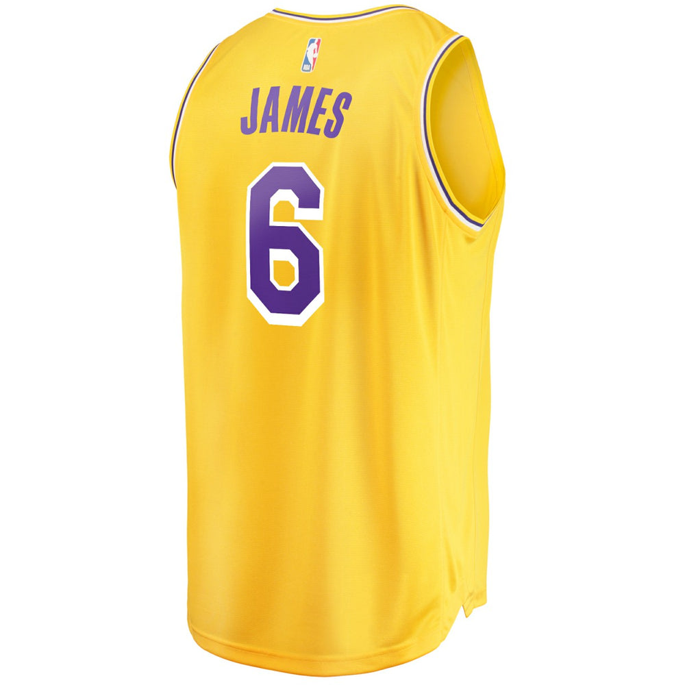 LeBron James Los Angeles Lakers #6 Fast Break Replica Player Jersey Gold Icon Edition - NBA