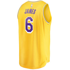LeBron James Los Angeles Lakers #6 Fast Break Replica Player Jersey Gold Icon Edition - NBA