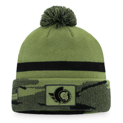 Ottawa Senators Fanatics Military Appreciation Cuffed Knit Hat with Pom - Camo - NHL