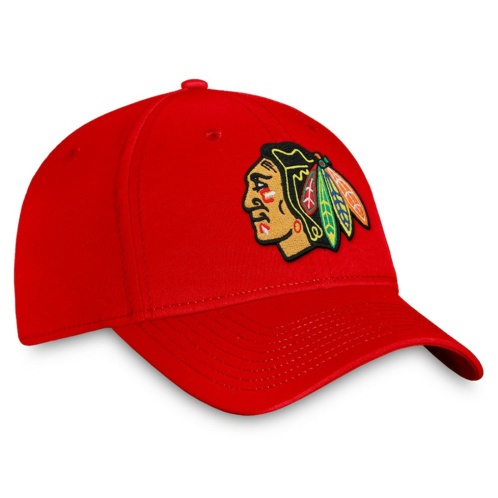 Chicago Blackhawks Fanatics Core Primary Logo Flex Hat - Red - NHL