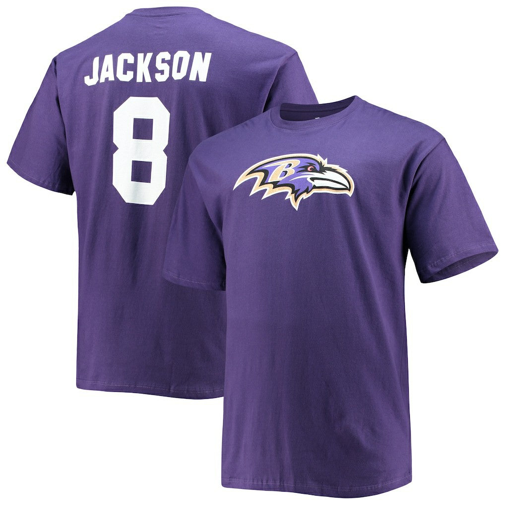 Lamar Jackson Baltimore Ravens Big & Tall Player Name & Number T-Shirt Purple | Fanatics
