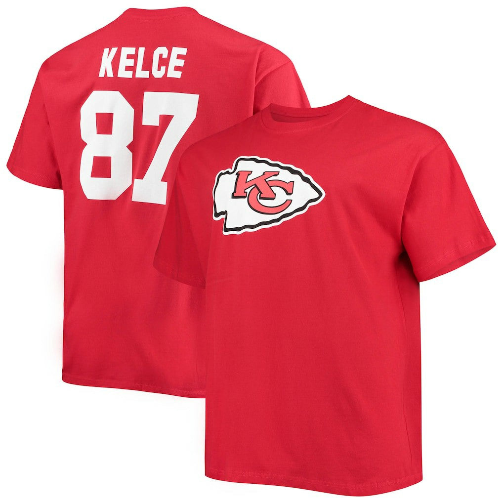 Travis Kelce Kansas City Chiefs Big & Tall Player Name & Number T-Shirt Red | Fanatics