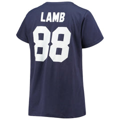 CeeDee Lamb Dallas Cowboys Women's Plus Size Name & Number V-Neck T-Shirt Navy | Fanatics